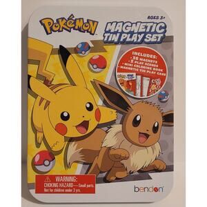 Pokémon Magnetic Tin Play Set by Bendon (TIN CASE AND 36 MAGNETS ONLY)